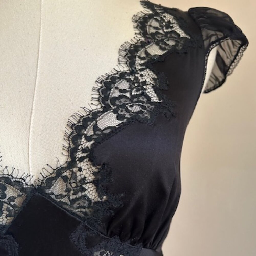 ***SOLD***Vintage Betsey Johnson Hollywood Ultra Silk Lace Midi Dress - Picture 4 of 13